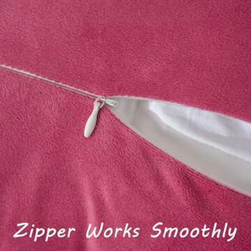 FUTEI 18x18 Hot Pink Tassel Pillow Covers Set of 2