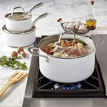 Denmark Nonstick 10-Piece Cookware Set in Snow White