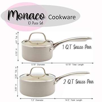 Denmark Nonstick 10-Piece Cookware Set in Snow White