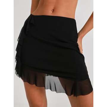 Stylish Black Strapless Tube Top & Skirt Set for Women