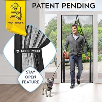 AUGO Magnetic Screen Door - Self Sealing, Heavy Duty and Kid-Friendly - 34" x 81"