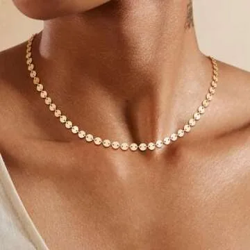 Stunning Dremmy Studios Gold Coin Choker Necklace for Women