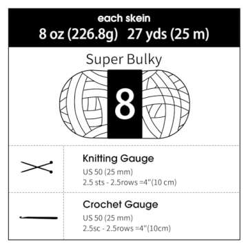 HOMBYS Sage Green Chunky Chenille Yarn for Crocheting, Bulky Thick Fluffy Yarn for Knitting,Super Bulky Chunky Yarn for Hand Knitting Blanket, Soft Plush Yarn, 8 Jumbo Pack (27 yds,8 oz Each Skein)