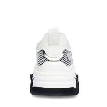 Steve Madden womens Possession Sneaker, White/Silver, 6 US