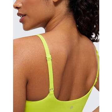 CRZ YOGA Butterluxe Adjustable Sports Bra - Neon Yellow