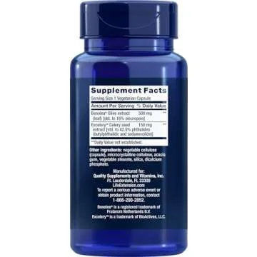 Life Extension Advanced Olive Leaf Vascular Support Promotes Cardiovascular & Circulatory Health –...