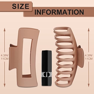 Stylish 8 Pack Claw Clips for All Hair Types - Durable & Chic