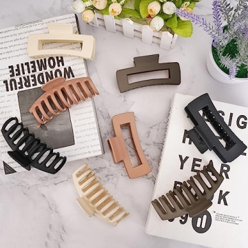 Stylish 8 Pack Claw Clips for All Hair Types - Durable & Chic