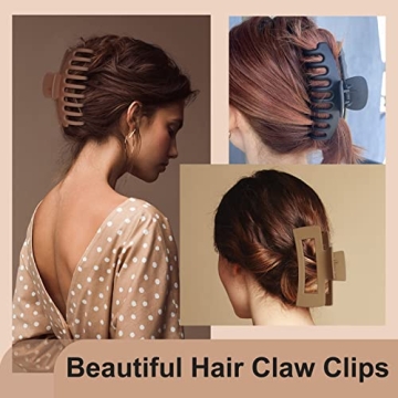 Stylish 8 Pack Claw Clips for All Hair Types - Durable & Chic