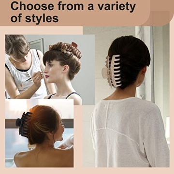 Stylish 8 Pack Claw Clips for All Hair Types - Durable & Chic