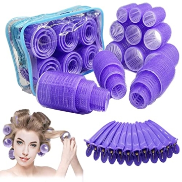 ROPIKIS Hair Rollers Set - Self-Grip Velcro Curlers for Volume and Blowout Look on Thick, Fine, Medi...