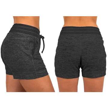 Sexy Basics Women's 3 Pack Active Wear Lounge Yoga Gym Casual Sport Shorts