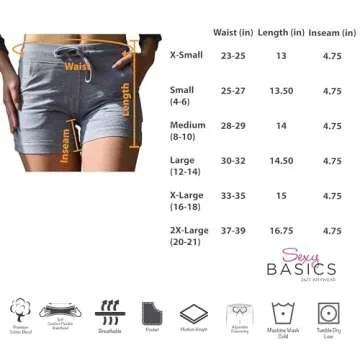 Buy Sexy Basics Women's Active Wear Shorts 3 Pack