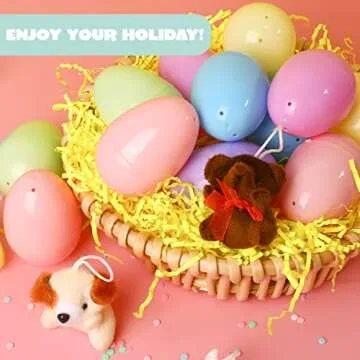 JOYIN 24 Pack Prefilled Easter Eggs with Plush Toys
