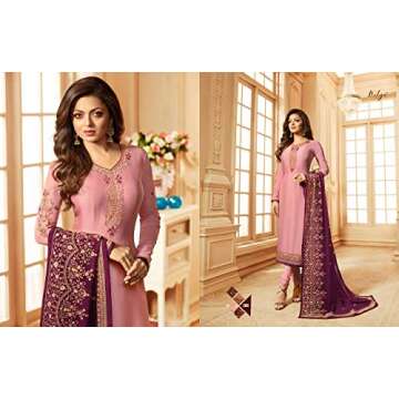 Delisa Designer Wedding Partywear Silk Embroidered Salwar Kameez Indian Dress Ready to Wear Salwar S...