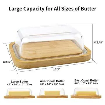 BTWD Glass Butter Dish with Lid - Stylish & Practical Storage Solution