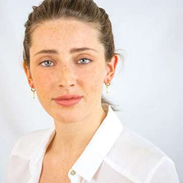 Chic Columbus Gold Plated Pearl Huggie Hoop Earrings