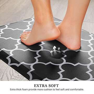 WISELIFE Anti-Fatigue Cushioned Kitchen Mat for Comfort