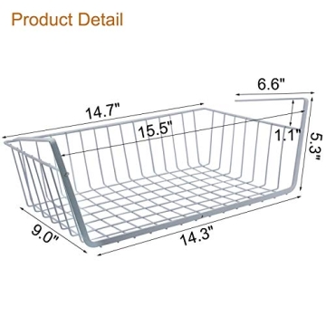 HOMOKUS Under Shelf Baskets - Easy to Install Storage