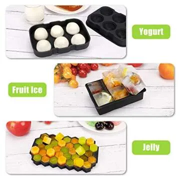 AiBast Silicone Ice Cube Trays - 3 Pack for All Drinks