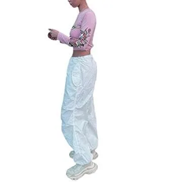 Womens Adjustable Baggy Cargo Pants for Casual Wear