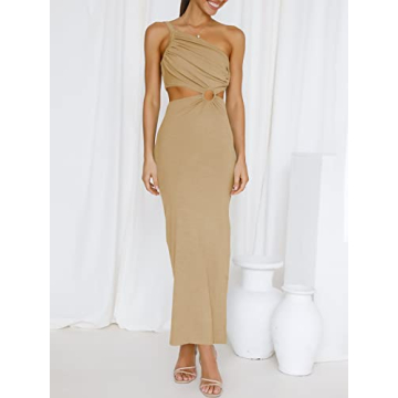 ANRABESS Sexy Cutout Maxi Dress Summer Evening Wear