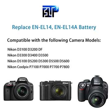 F1TP EH-5 Plus EP-5A AC Power Adapter DC Coupler Kit for Nikon D3100 D3200 D3300 D5200 D5300 D5500 C...