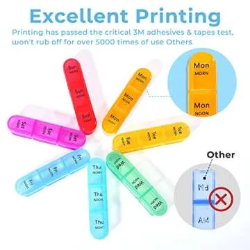 Daviky Pill Organizer Travel, Weekly Pill Organizer 3 Times a Day, Pill Box 7 Day, Pill Cases Organizers 7 Day, Daily Pill Box Organizer, Medicine Organizer to Hold Vitamins and Medication (Blue)