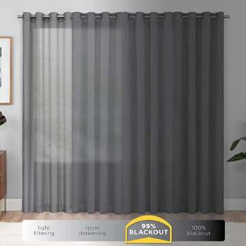 ECLIPSE Room Darkening Curtains for Bedroom - Darrell 37" x 63" Thermal Insulated Single Panel Rod P...