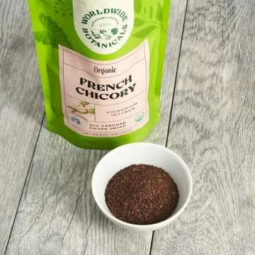 Worldwide Botanicals Organic French Chicory Root, 1 Pound - Brew Like Coffee, Blend Roasted Chicory Root With Coffee, Acid Free, Caffeine Free, Kosher