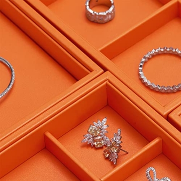 Oirlv Luxury Leather Jewelry Tray - Stackable Organizer