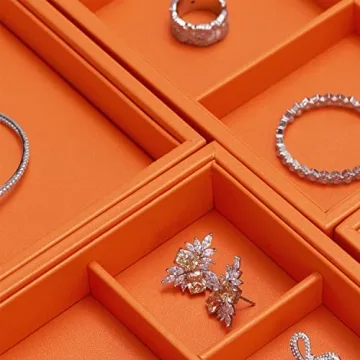 Oirlv Luxury Leather Jewelry Tray - Stackable Organizer