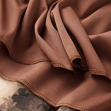 Women Tutu Tulle Skirt Elastic High Waist Layered Skirt Floral Print Mesh A-Line Midi Skirt (Khaki, One Size)