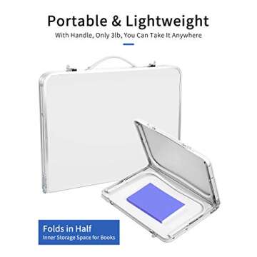 Foldable Laptop Table for Bed, SUVANE Lap Desk Bed Desk, Breakfast Serving Bed Tray, Portable Mini Picnic Table Storage Space Laptop Desk Reading Holder(Gray)