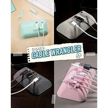 Smartish Magnetic Cord Holder - Bigger Cable Wrangler Organizer with Magnet Clips for Charger Management on Desktop, Nightstand, or Side Table - Holds 6+ Cables - I'm Blushing