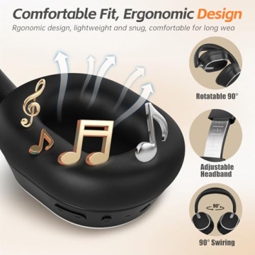 MMWOWARTS Bluetooth Headphones with 60-Hour Playtime