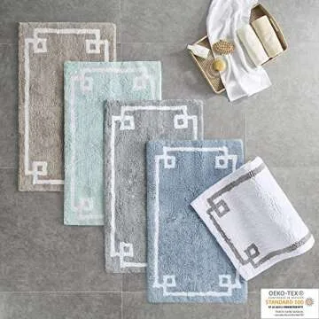 Madison Park Evan Cotton Non-Slip Bath Rug for Comfort