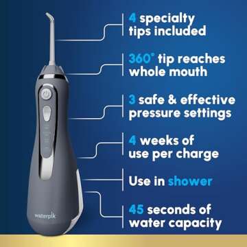 Waterpik Cordless Advanced 2.0 Water Flosser For Teeth, Gums, Braces, Dental Care With Travel Bag an...