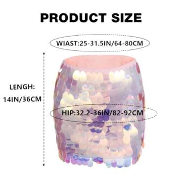 GRAEEN Sequin Dance Skirt Belly Hip Skirt Rave Fringe Skirt Outfits Party Costume Performance Skirt for Women and Girls