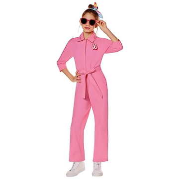 Spirit Halloween Kids Pink Power Jumpsuit Costume