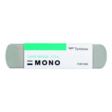 Tombow 57304 MONO Sand Eraser, Silica Eraser Designed to Remove Colored Pencil and Ink Markings