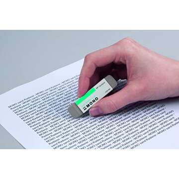 Tombow 57304 MONO Sand Eraser, Silica Eraser Designed to Remove Colored Pencil and Ink Markings