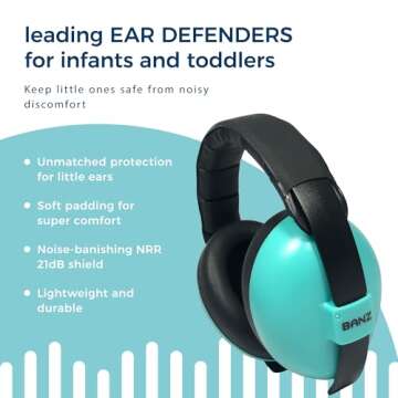 Banz Bubzee Baby Headphones for Noise Protection - Baby Ear Muffs, Newborn Infant & Toddler, 0 to 36 Months, Adjustable