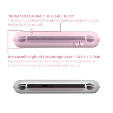 Mytrix Cute Carrying Case for Nintendo Switch OLED, Portable Hard Shell Pouch Travel Storage Bag for Switch Protective Bag with 10 Game Card Slots, with 4 in 1 Bundle Accessories Pink Cherry Blossoms