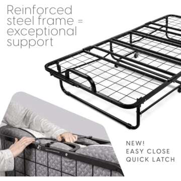 Milliard Deluxe Diplomat Folding Bed with Mattress for Adults, Twin Size, Portable Foldable Bed with Luxurious Memory Foam Mattress & Super Strong Frame, 75” x 38", Fold Up, Roll Away, & Hideaway