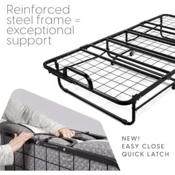 Milliard Deluxe Diplomat Folding Bed with Mattress for Adults, Twin Size, Portable Foldable Bed with Luxurious Memory Foam Mattress & Super Strong Frame, 75” x 38", Fold Up, Roll Away, & Hideaway