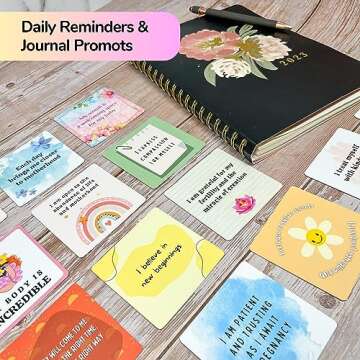 Mother's Ray 50 Affirmation Cards for Fertility and Self-Care, Floral Design, 3x3 Inches, 50 Cards Thick Cardstock