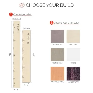 Personalized Wooden Growth Chart for Kids Handcrafted Wall Ruler