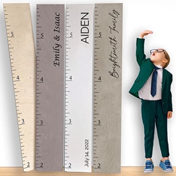 Personalized Wooden Growth Chart for Kids Handcrafted Wall Ruler