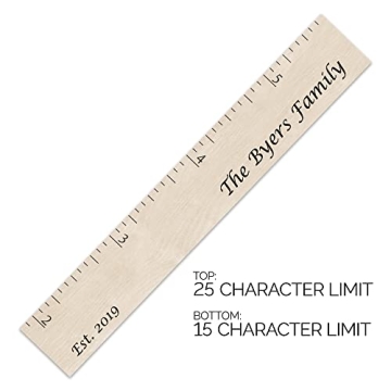 Personalized Wooden Growth Chart for Kids Handcrafted Wall Ruler